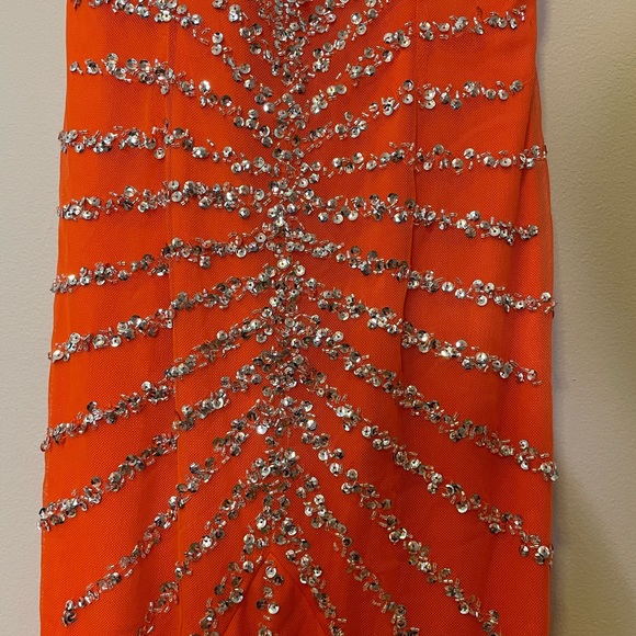 Sean Collection Coral Beaded Gown - Picture 4 of 9